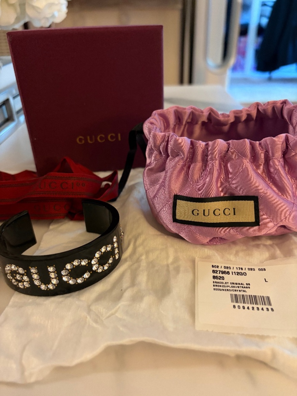 GUCCI Black Lucite Bangle